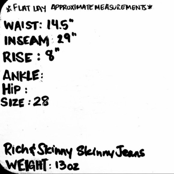 Rich & Skinny Skinny Jeans in Carly Blue Lower Rise Stretch Dark Wash Sz 28 - Picture 8 of 8
